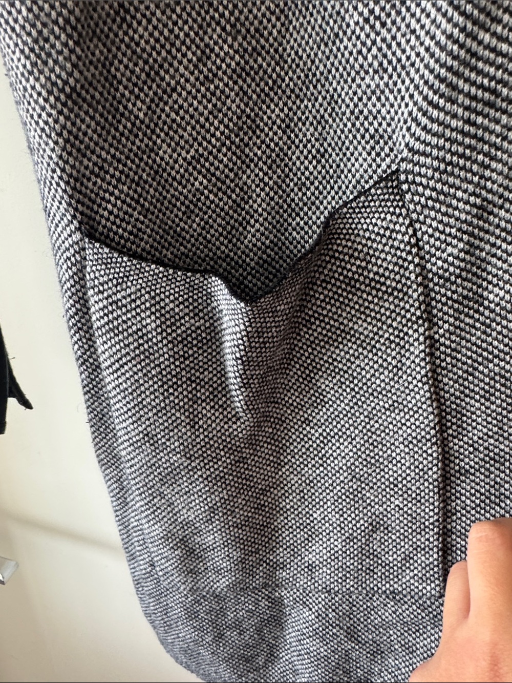 Alfred Sung Black White Marled Open Front Knit Cardigan Size Small - Picture 3 of 9